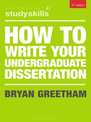 cover image of How to Write Your Undergraduate Dissertation